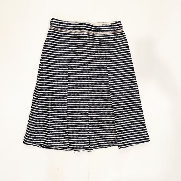 Tory Burch Navy Blue Stripe Skirt Size 2 A Line - Picture 1 of 6